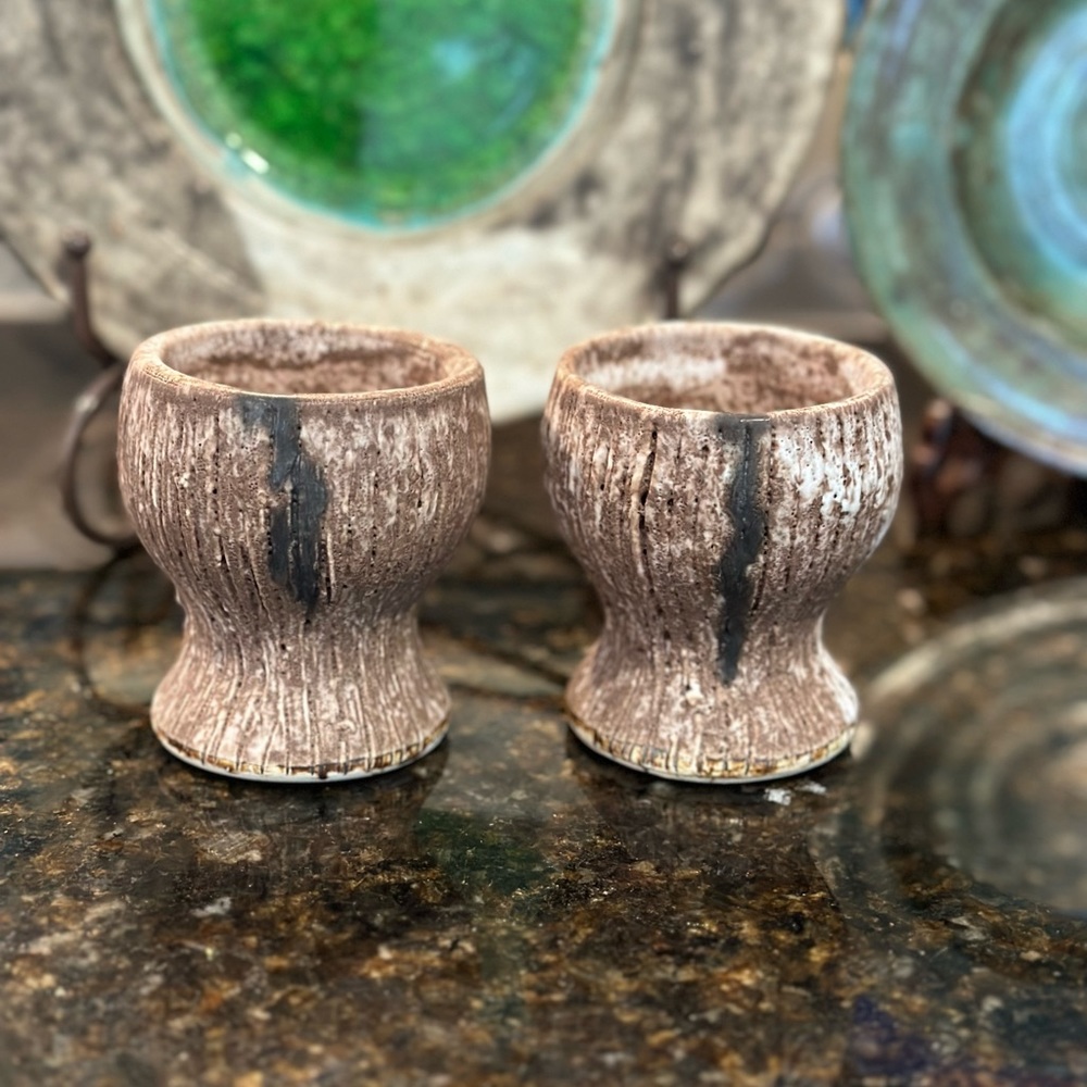McCarty Pottery Nutmeg Wine Goblets (2)